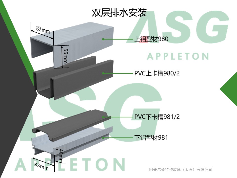 U型玻璃双层标准安装