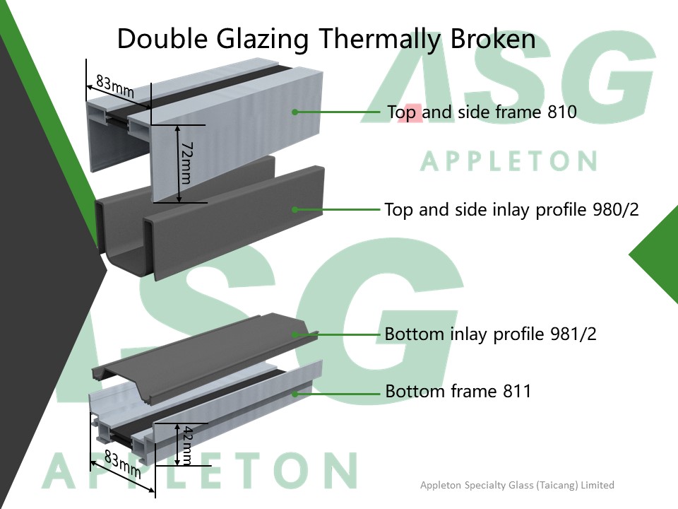 Double Glazing Thermally Broken channel glass accessories