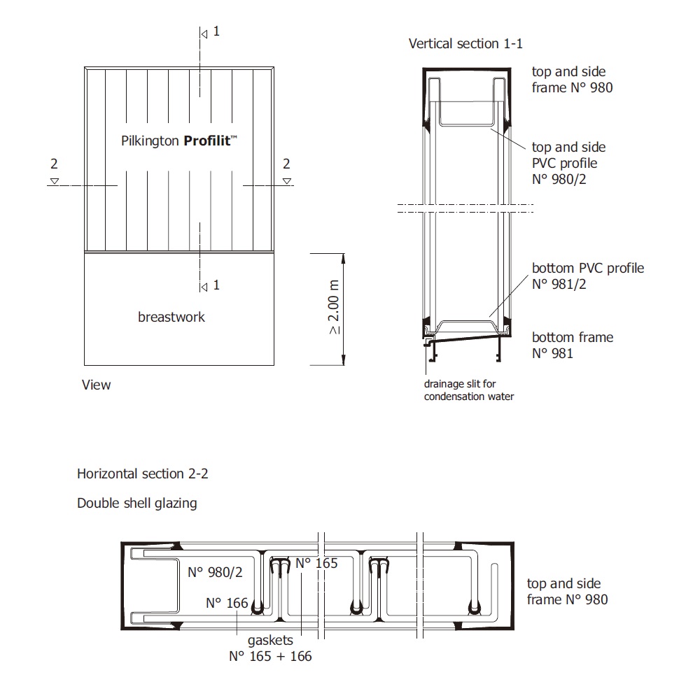 U Profiled Channel Glass installation