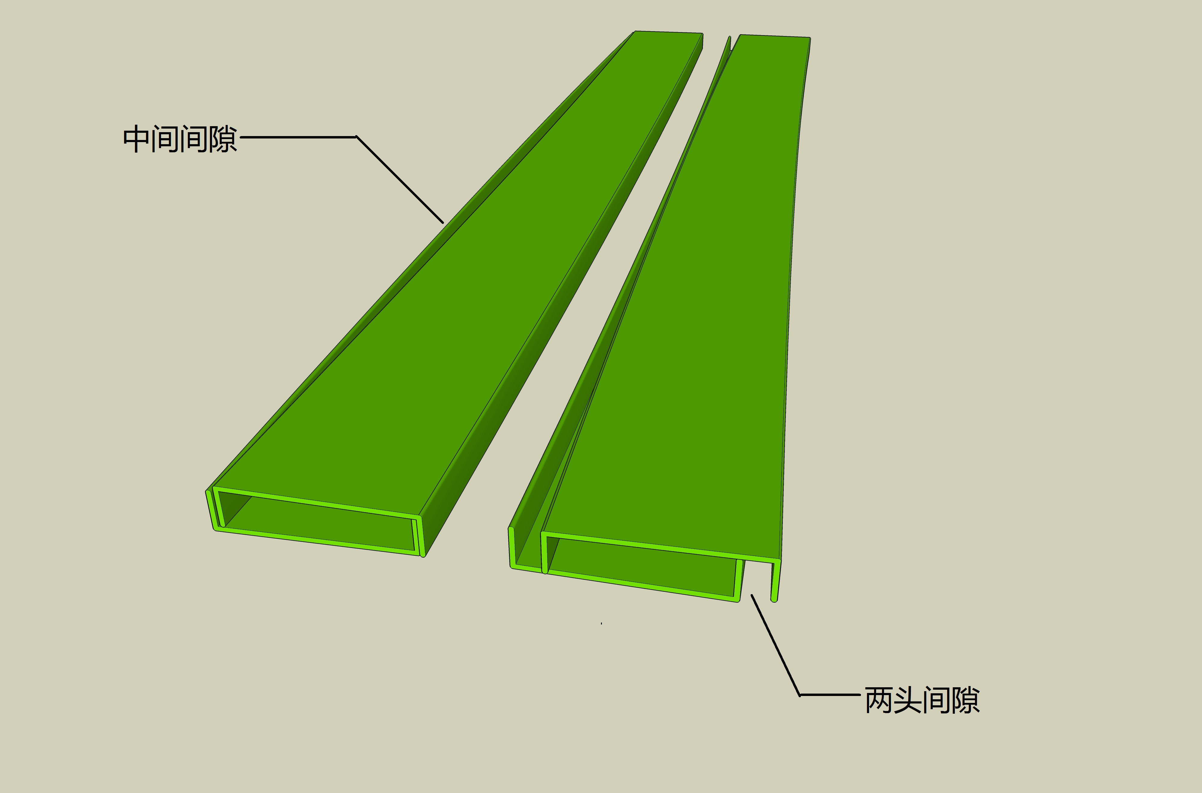 U型玻璃侧弯示意图