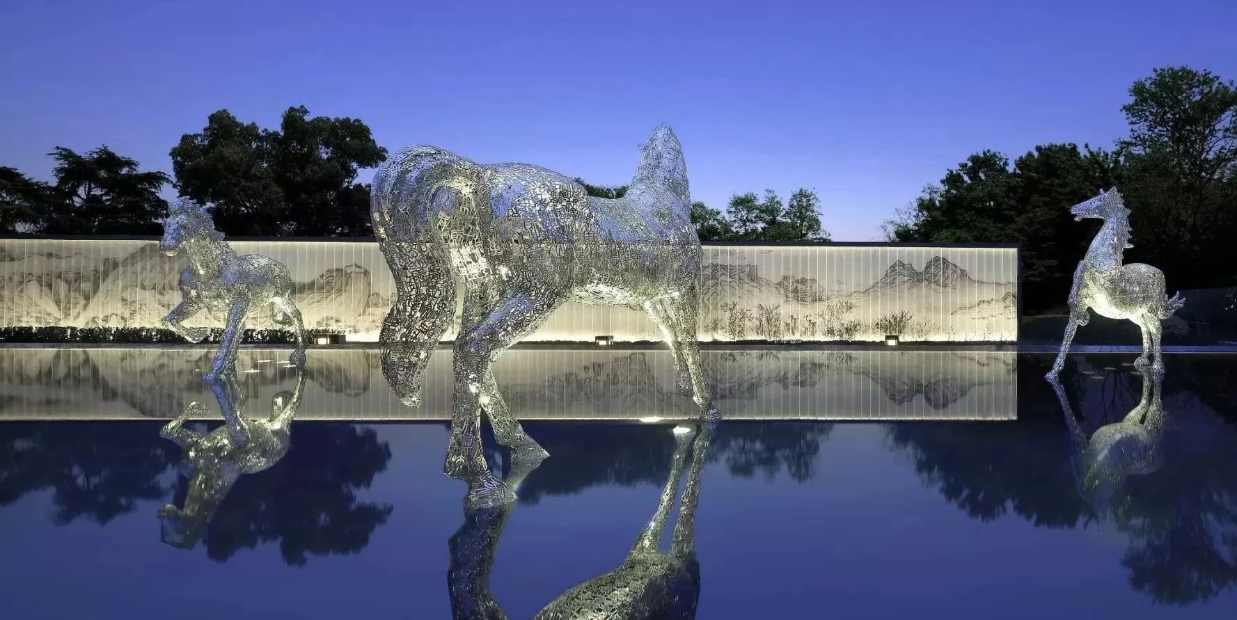 U型玻璃水墨画,U玻山水画